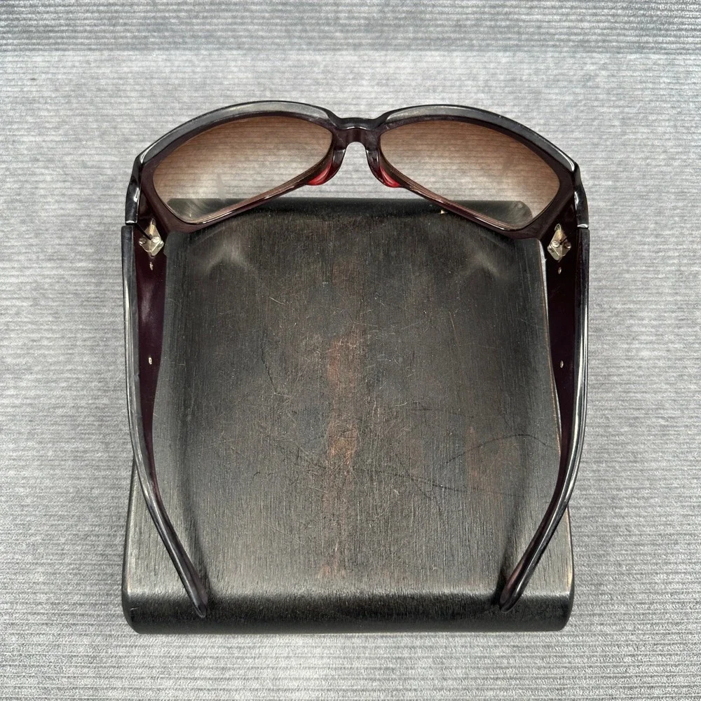 Marc Jacobs Burgundy Y2k Oversized Square Sunglasses Gold Logo MMJ 096/S